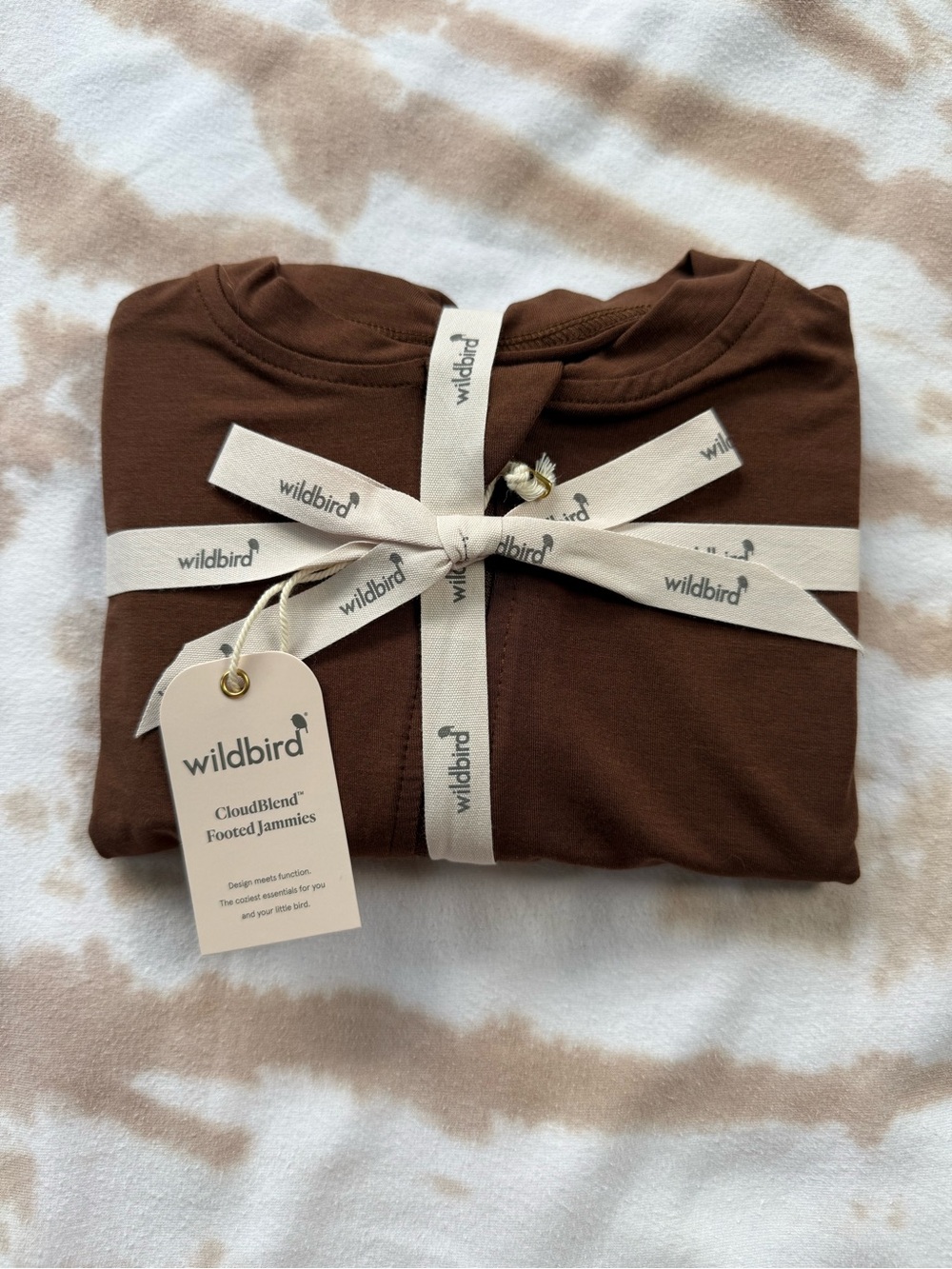 WildBird Baby Footed Onesie in Chocolate Brown 6-12M